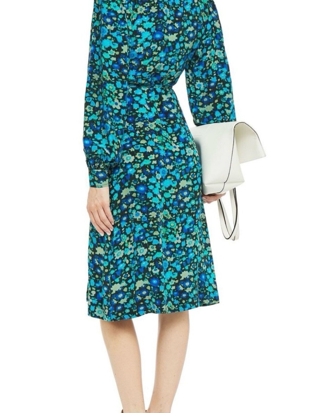 Perfect Ganni floral wrap midi dress 36 - Picture 2 of 8